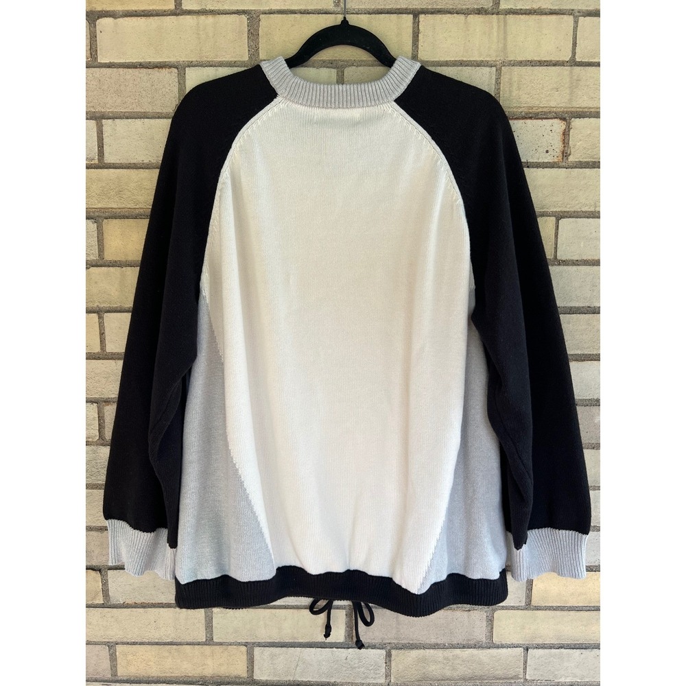 Mountain Ridge Colorblock Raglan Long Sleeve Drawstring Hem Sweater Plus Size 2X - Picture 3 of 4